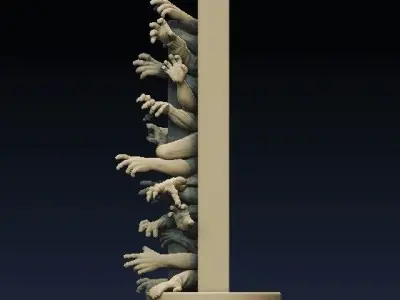 Door with Zombies Free 3D print model