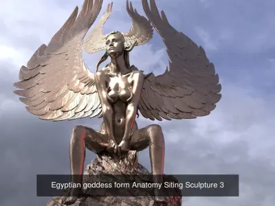 Egyptian pharaoh statues 1 3D Model Pack