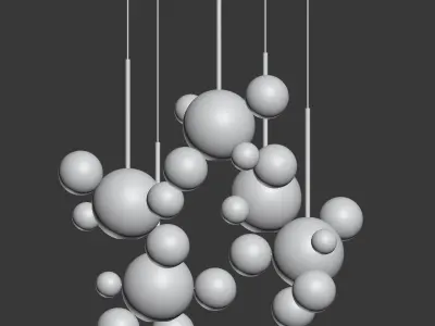 Suspension light Giopato Coombes Bolle Circular Chandelier 24  3D model