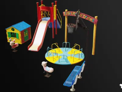 Playground Equipment VOL 3 Low-poly 3D model