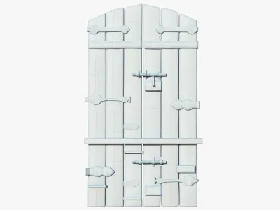 Medieval Door Low-poly 3D model