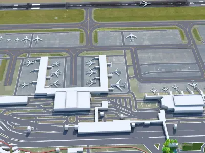 Kaohsiung Airport 10km Low-poly 3D model
