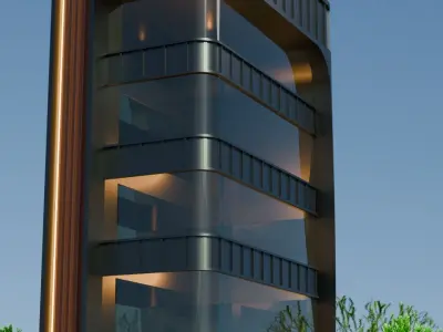 modern building 3D model shop