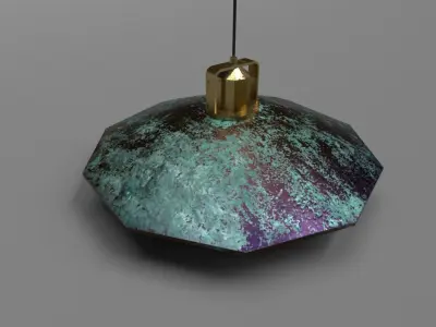 Vintage Hanging Lamp - Industrial Lighting Low-poly 3D model