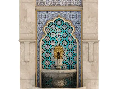 Classical Lion Head Wall Fountain Set 635 3D model purchase