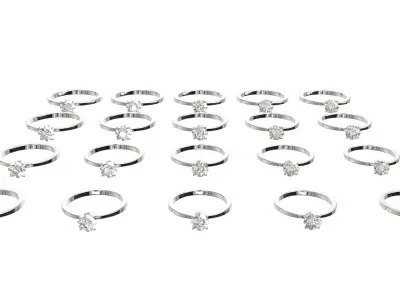 Solitaire Diamond Ring 3D model