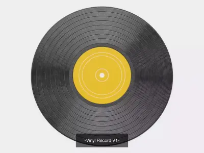 3 Vinyl Records - Classic Gramophone Black LP Discs 3D Model Pack