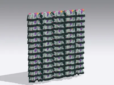 Curtain Low-poly 3D model