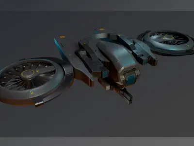 Falcon Drone game-ready with 6 camouflages Low-poly 3D model