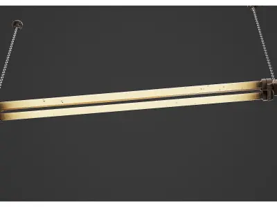 Vintage Factory Fluorescent Ceiling Lamp 3D model