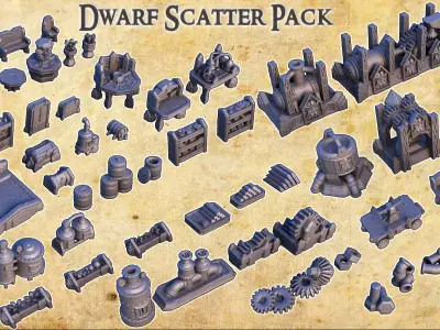 Dwarf Scatter Pack Tabletop Terrain 28MM 3D print model 3D print model