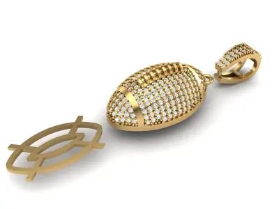 Rugby pendant 3d print model 3D print model