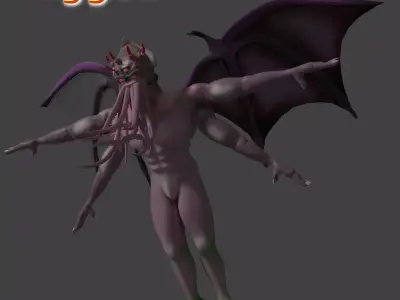 Cutulhu with 4 arms 3D model