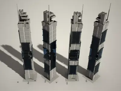 Iso Tower09 Low-poly 3D model