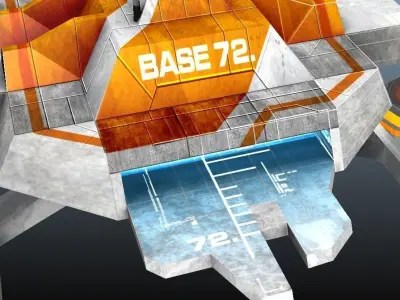 Base 72 Low-poly 3D model