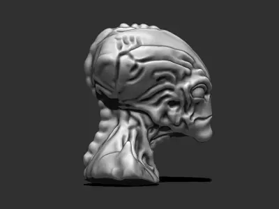 Alien Bust 3 - Realistic 3D Printable STL File 3D print model
