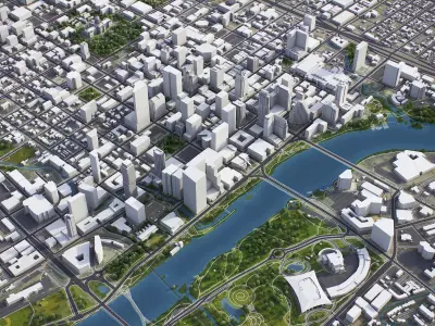 Austin - City 3D Model Low-poly 3D model