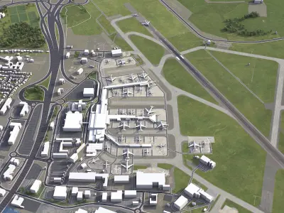 Glasgow - Airport - GLA Low-poly 3D model