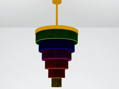 Lamp of Glass Rings 3D model