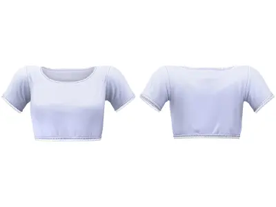 Casual Two Piece White Dress With Shoes Low-poly 3D model