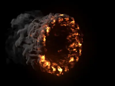 Fire Gate VDB looping sequence 10s  3D model