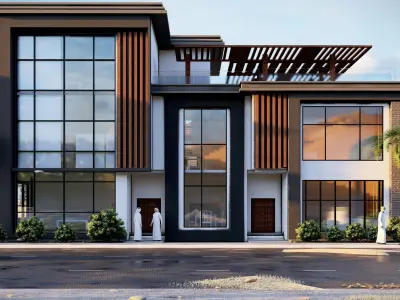 modern villa Low-poly 3D model