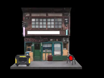 Cyberpunk Building Low-poly 3D model purchase