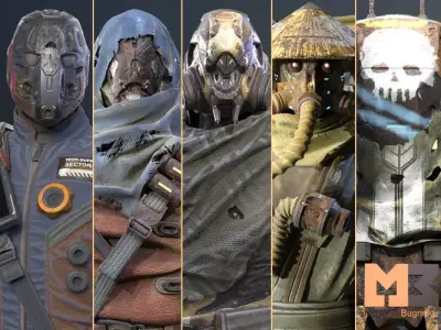 Sci-Fi Mercenaries Pack Low-poly 3D model