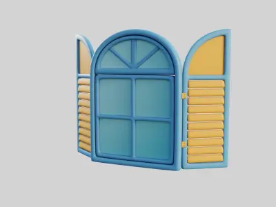Cartoon Window 21a 3D model