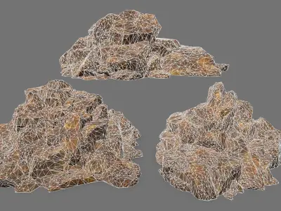 Rock Set Low-poly 3D model 23