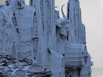 Sci-Fi City dystopia Tech city Kit bash 3D model