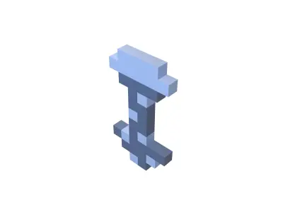 Voxel Tie v1 001 Low-poly 3D model