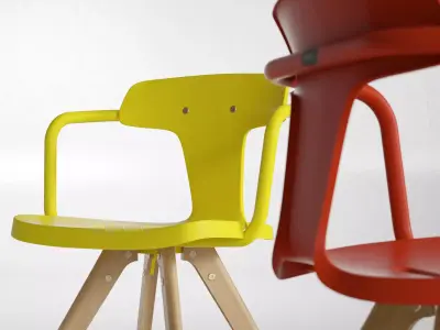 T14 wood chair 3D model