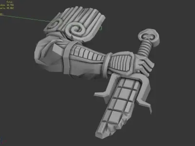 Broken Soldier Statue - Stone Rubble 06 3D model