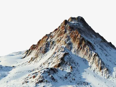 Snow mountain Low-poly 3D model