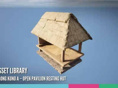 Bale Bengong Kuno A Open Pavilion Resting Hut 3D model