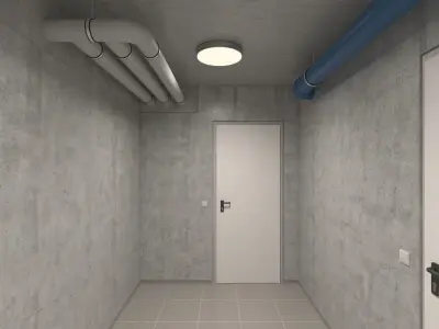 Basement Hallway Corridor 02 3D model purchase