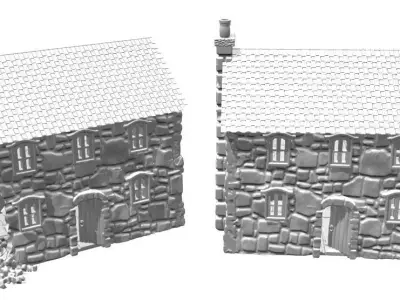Middle age buildings SET -STL Files- 3D print model