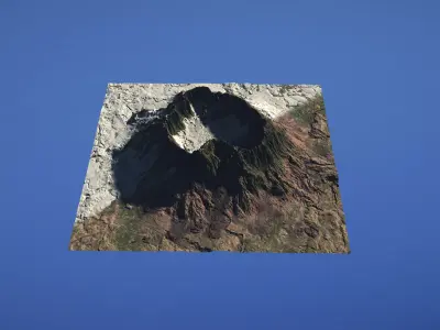 Landscape Environment Volcano Snow 38 Low-poly 3D model