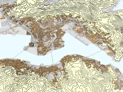 HONGKONG urban planning maquett  building  3D Topography MODEL 3D model