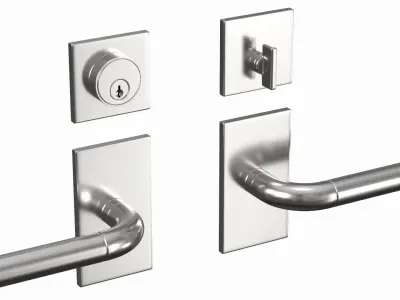 Tumalo Nickel Square Deadbolt 3D model