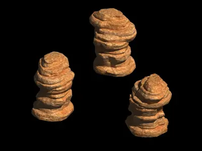 Desert - Mountain - Wind Stone 04 3D model