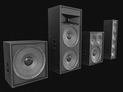 Subwoofer Pack Low-poly 3D model