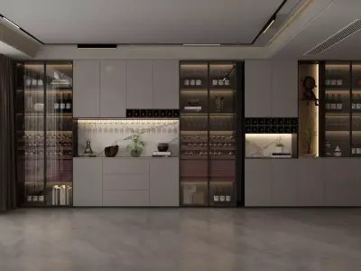 Wine cabinet Rack Cellar 3D model shop