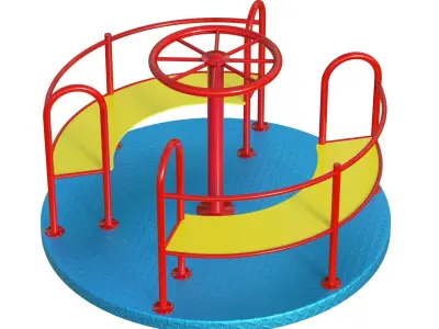 Playground Merry Go Roundabout Low-poly 3D model