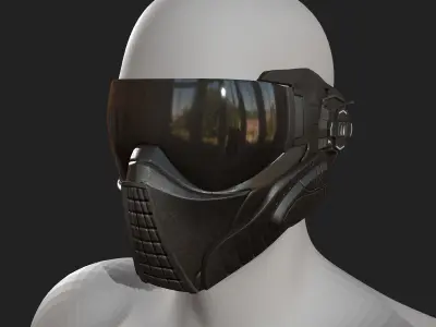 Scifi mask helmet futuristic technology space millitary fantasy  Low-poly 3D model