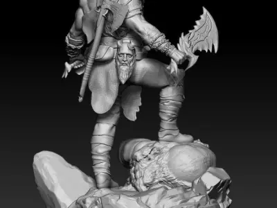 KRATOS FROM GOD OF WAR 2018 3D print model