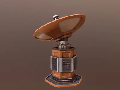  Sci Fi Satellite dish Low-poly 3D model