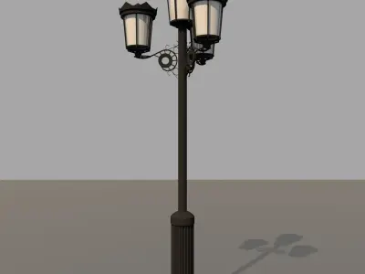5x classical street lights 3D model
