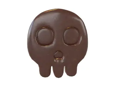 Twitter Skull Emoji Chocolate V1 001 Low-poly 3D model